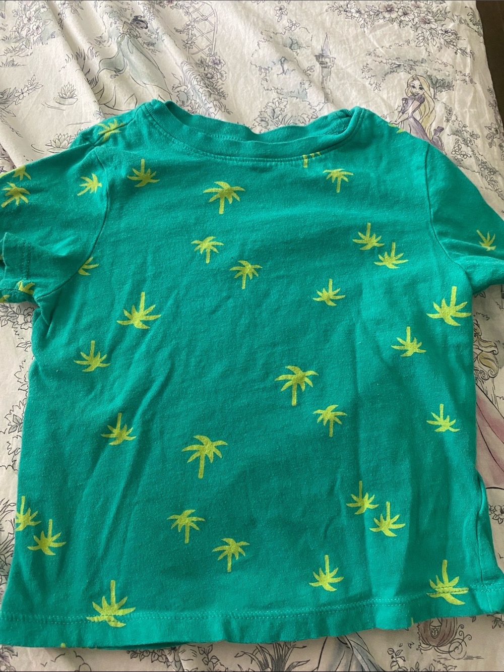 Kids Green Palm tree Print Tee 4T